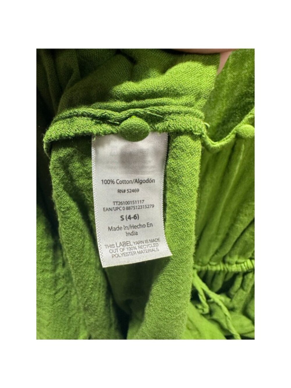 Time & Tru Womens Size S Green Sleeveless Boho Dress Gauze Tiered Pockets - Picture 4 of 6